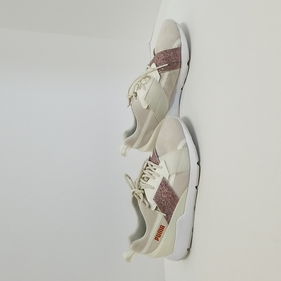 Puma Ignite Metallic Sparkle Strap Low Top Lace Up Athletic Shoes Sneakers - Picture 2 of 13